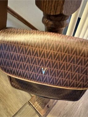 Mario Valentino Monogram Brown Flap Bag
